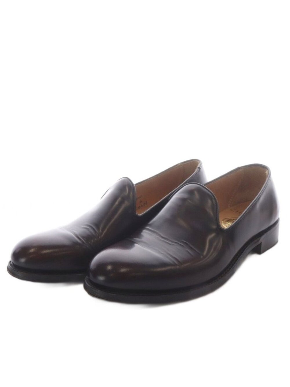 Celine Joseph Cheaney Slip on Shoes British Made Custom Loafers Leather Dark 4